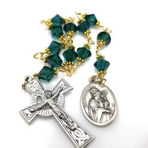 Saint Patrick’s Chaplet, Handmade Green Swarovski St Patrick’s Chaplet